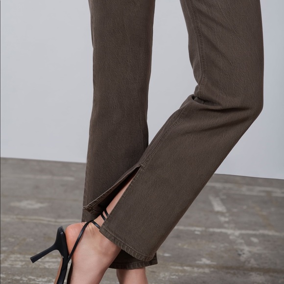 ZARA 90’s Split Hem High Waisted Slim Fit Jeans - Picture 2 of 3